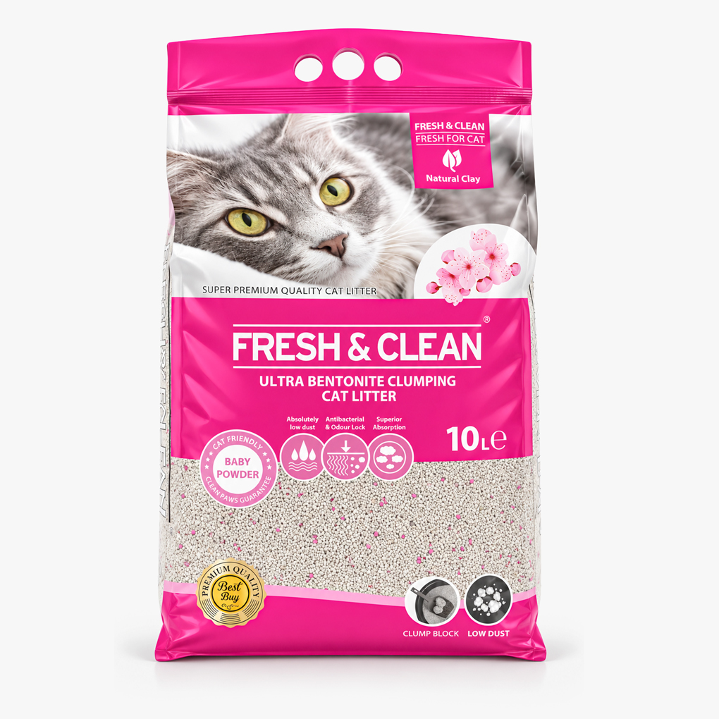 Fresh & Clean Ultra Bentonite Clumping Cat Litter - Baby Powder